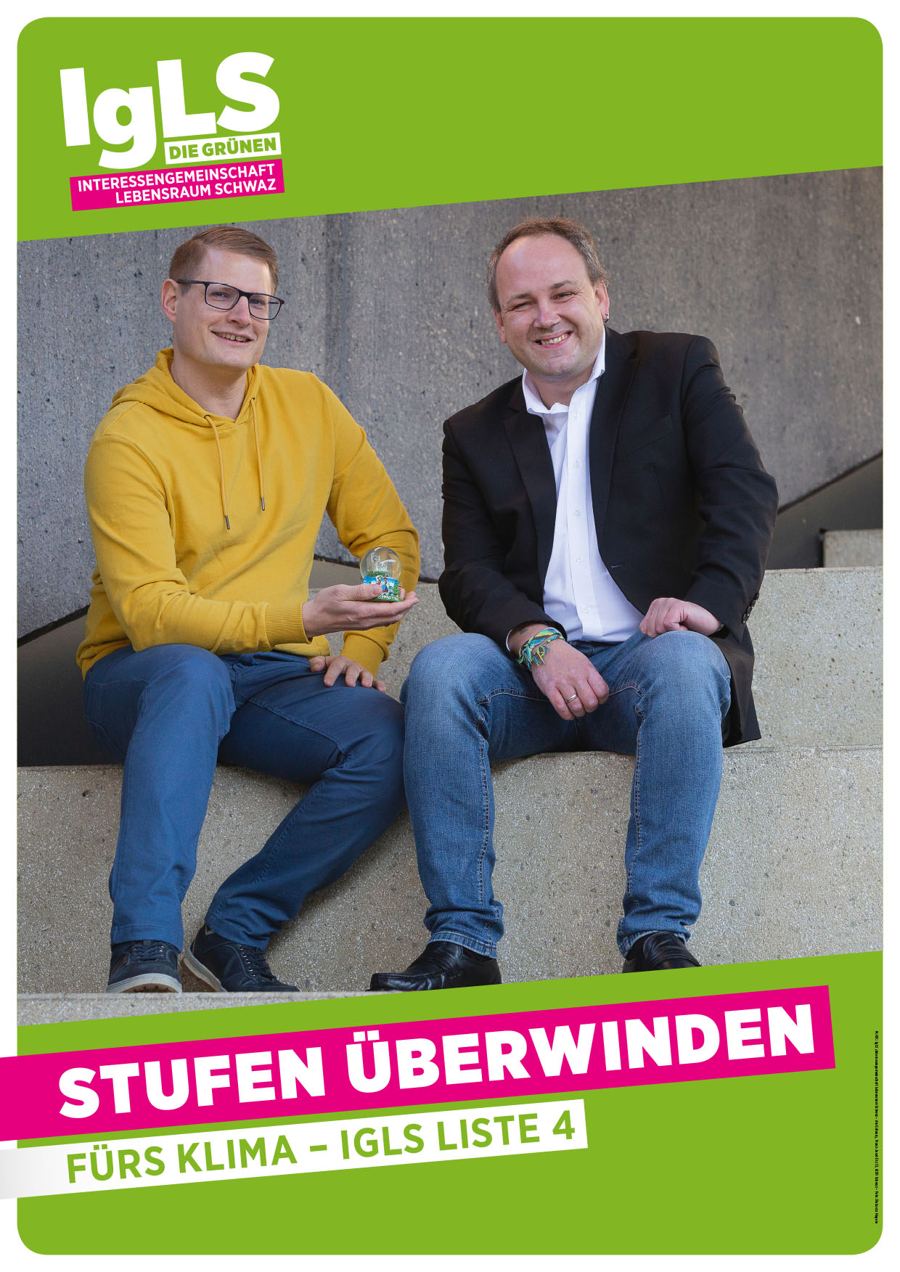 Plakat: Stufen überwinden